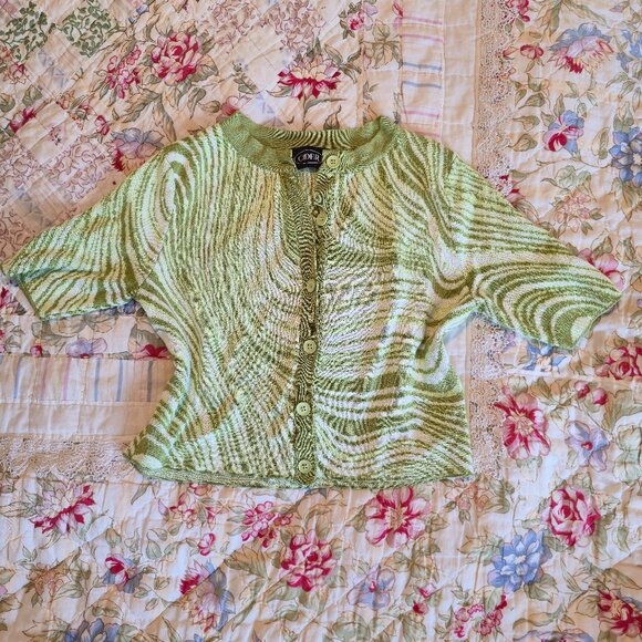 Cider Short Sleeved Crop Sweater, Size Small - Picture 3 of 7